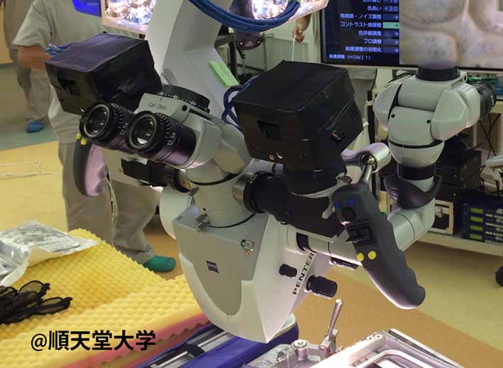 4K3D映像による外科手術の撮影システム。順天堂大学と共同で実施した