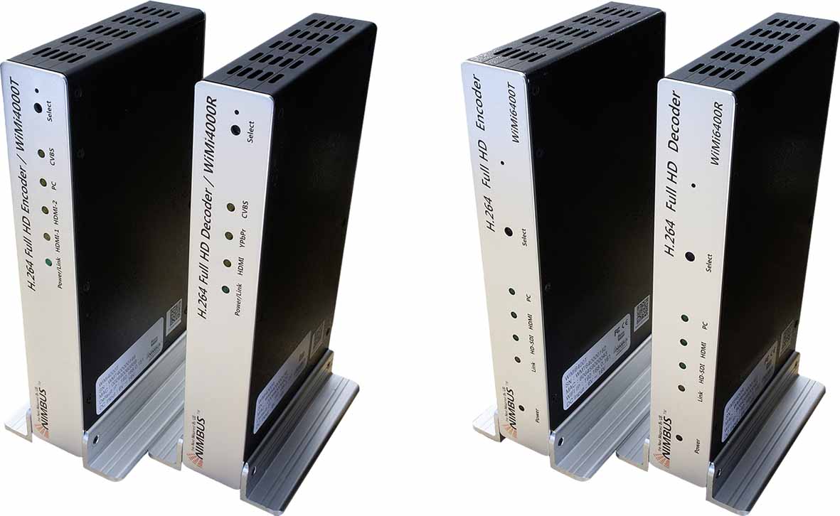 「WiMiシリーズ」の製品。左からWiMi4000T、WiMi4000R、WiMi6400T、WiMi6400R