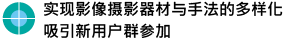 实现影像摄影器材与手法的多?匁E   吸引新用户群参加