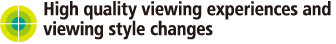 High quality viewing experiences and
viewing style changes