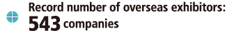 Record number of overseas exhibitors: 543companies