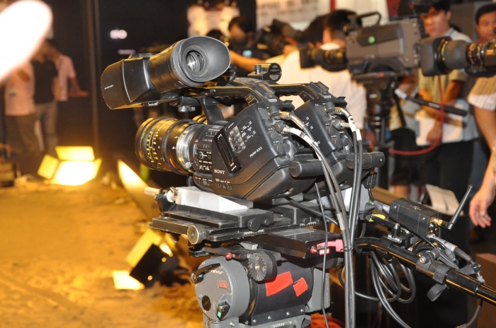ブースのカメラコーナーに設置した3D撮影システム