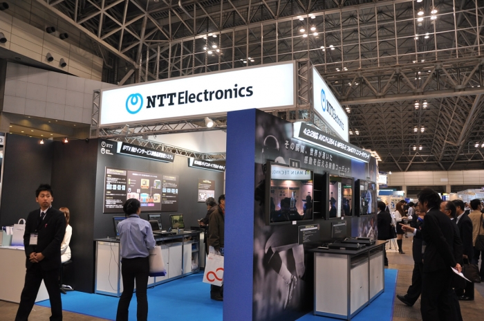 The scene at the NTT Electronics booth