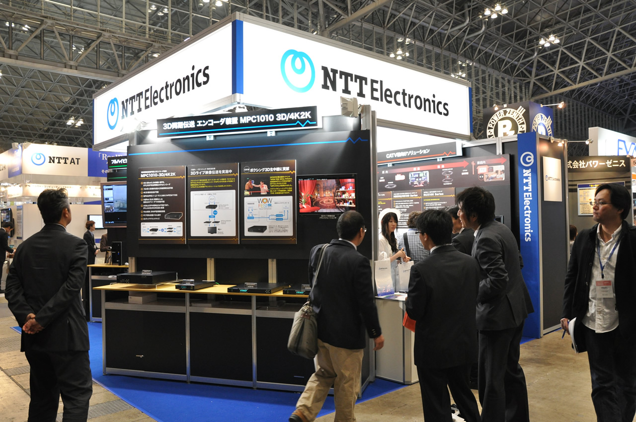The ambience at the NTT Electronics booth