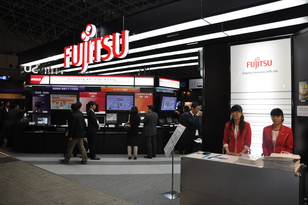 The scene at the Fujitsu booth.
