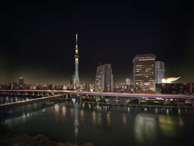 江戸の風情を生かした東京スカイツリーの外観照明