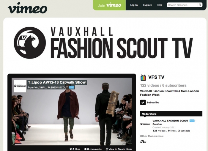 ウェブで紹介されたボクソール・ファッションスカウトの映像