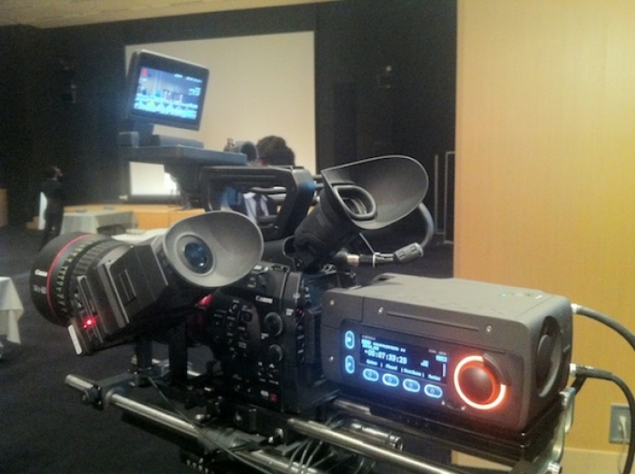 The 'OnBoard S Plus' mounted on a camera