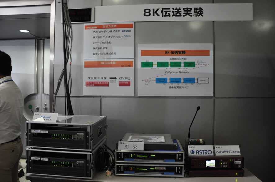 8K伝送実験の受信側システム