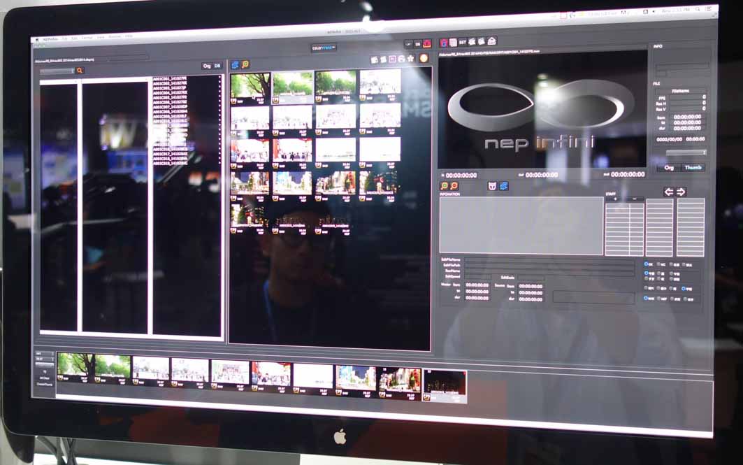 Workflow combining 4K production support system nep infini and transcoder software Transkoder