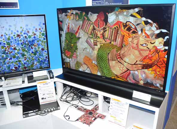 Techno Mathematical demonstrated an HEVC decoder IP deployed in a FPGA to show 4K video