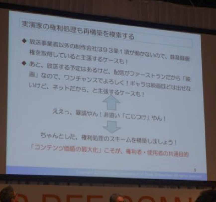 配信での映像製作に関する権利処理についての問題提起もなされた