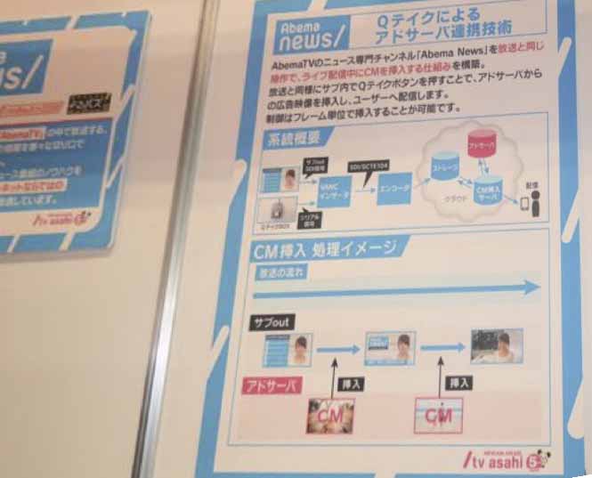 テレビ朝日は放送と同じ操作で生配信中にCMを挿入できる技術、Qテイクを紹介した