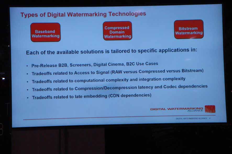 Forensic watermarking will need to be optimized for each medium, says Mr. Samtani