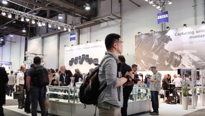 The Carl Zeiss booth, featuring the newly announced CP.3 series
