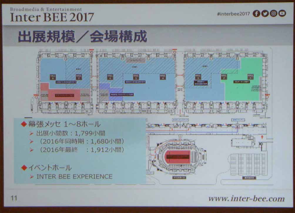 For the first time, Inter BEE will be using Halls 1-8 at Makuhari Messe