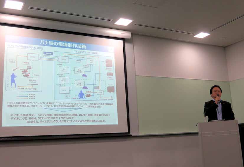 プレゼンテーションをするパナソニック映像社長の宮城邦彦氏