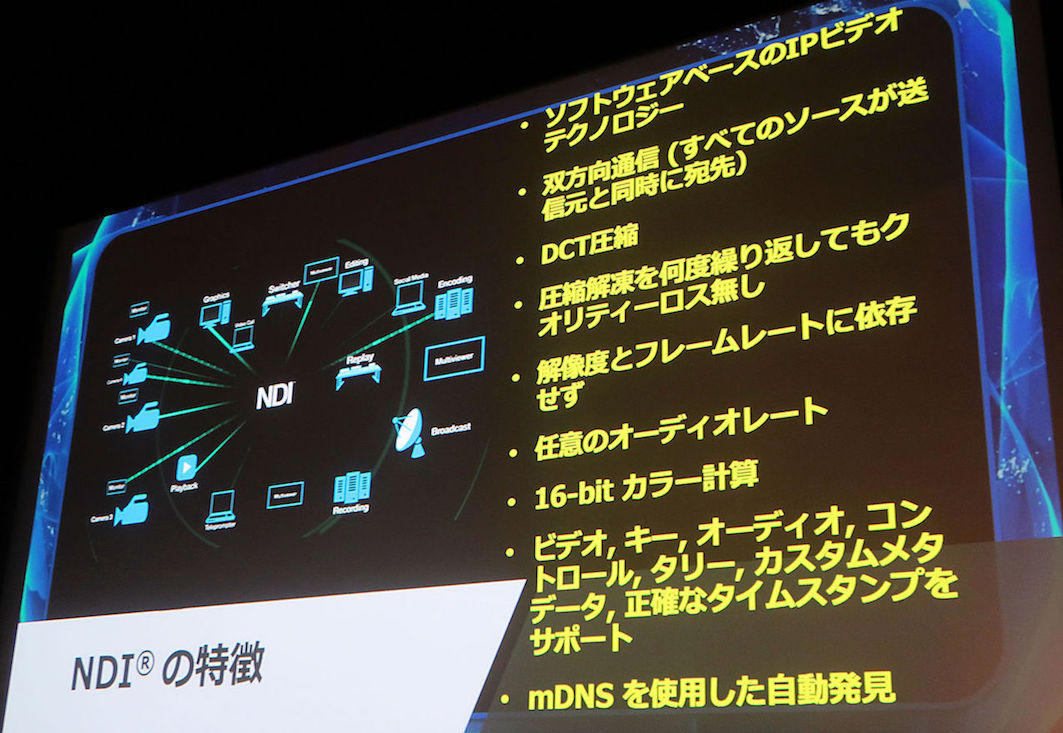 IPビデオテクノロジーの「NDI」の主な特徴